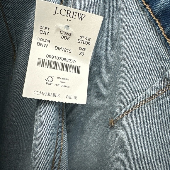 J. Crew Women's Crop Big Pockets Denim Jeans Sz 30 Blue NWT - Picture 4 of 5